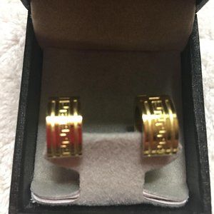EdForce Stainless Steel Gold Hoop Gold Earrings